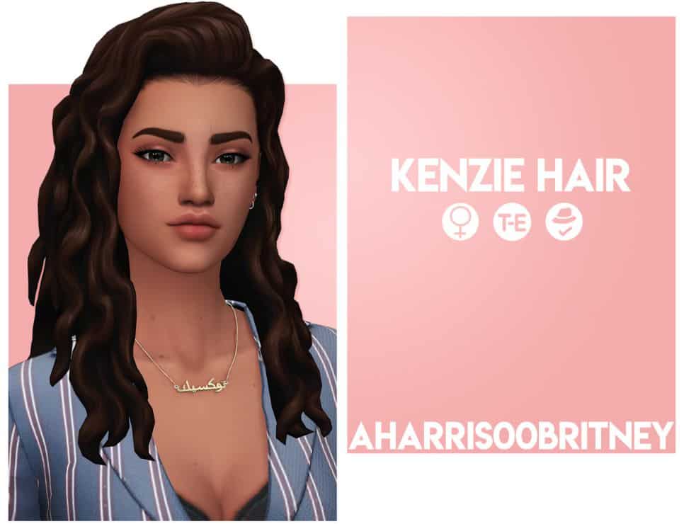 female sim with loose curly hair