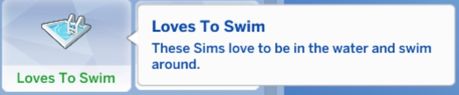 sims 4 love swimming trait shown in cas screen