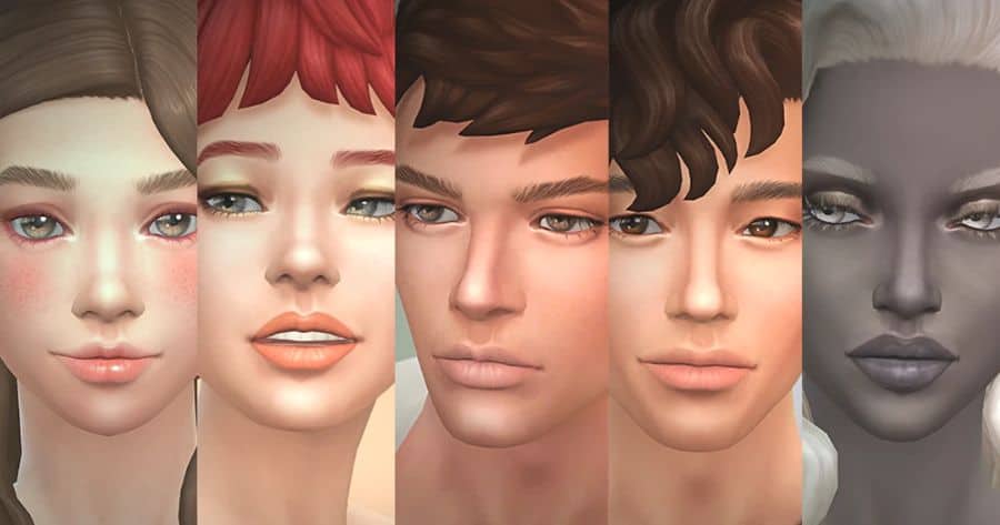 closeup picture five sims 4 eyebrows
