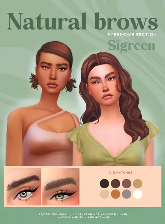 picture natural brows on sims women