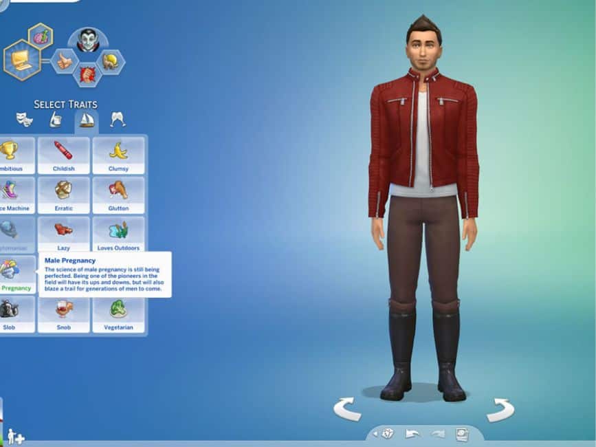 sim being assigned male pregnancy trait in sims 4