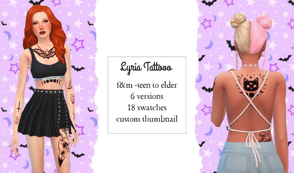 Carys Sims CC  August Tattoo Set Tattoos I made recently Hope