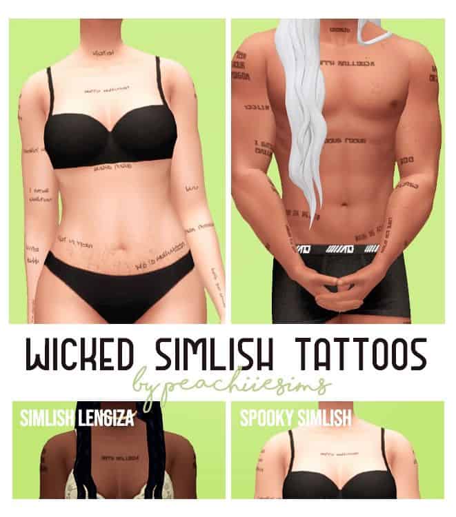 simlish body tattoos