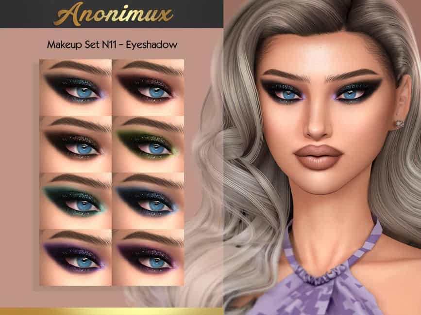 Glitter eyeshadow with eyeliner Found in TSR Category 'Sims 4