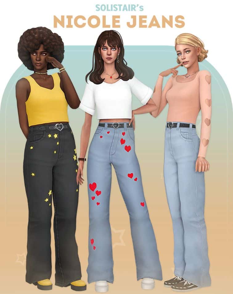 sims girls in jeans