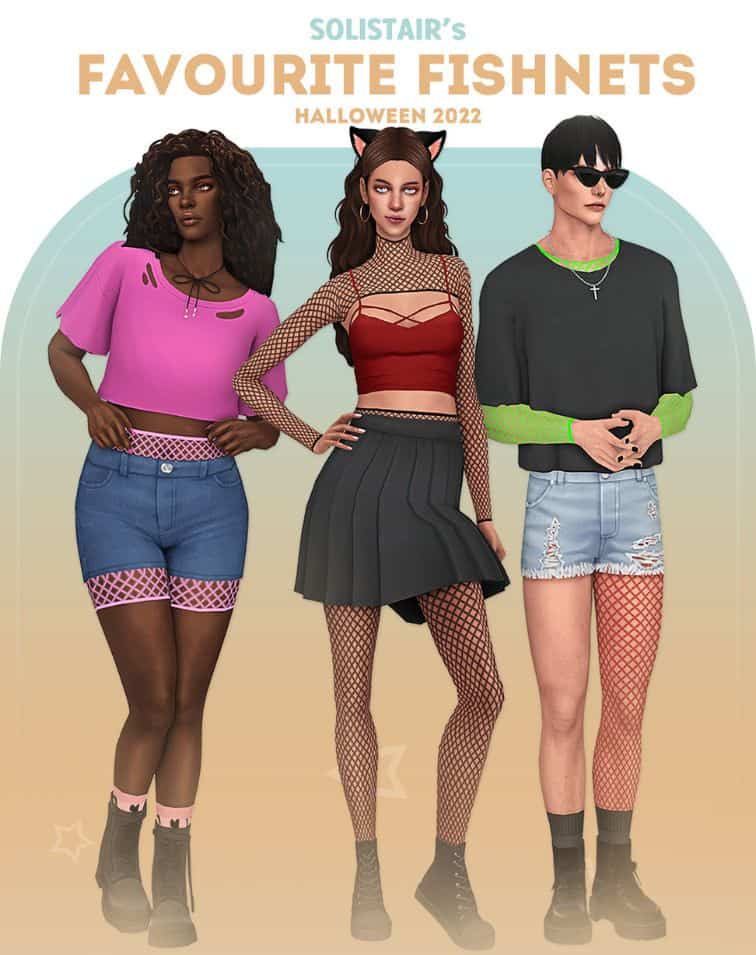 sims wearing fishnets