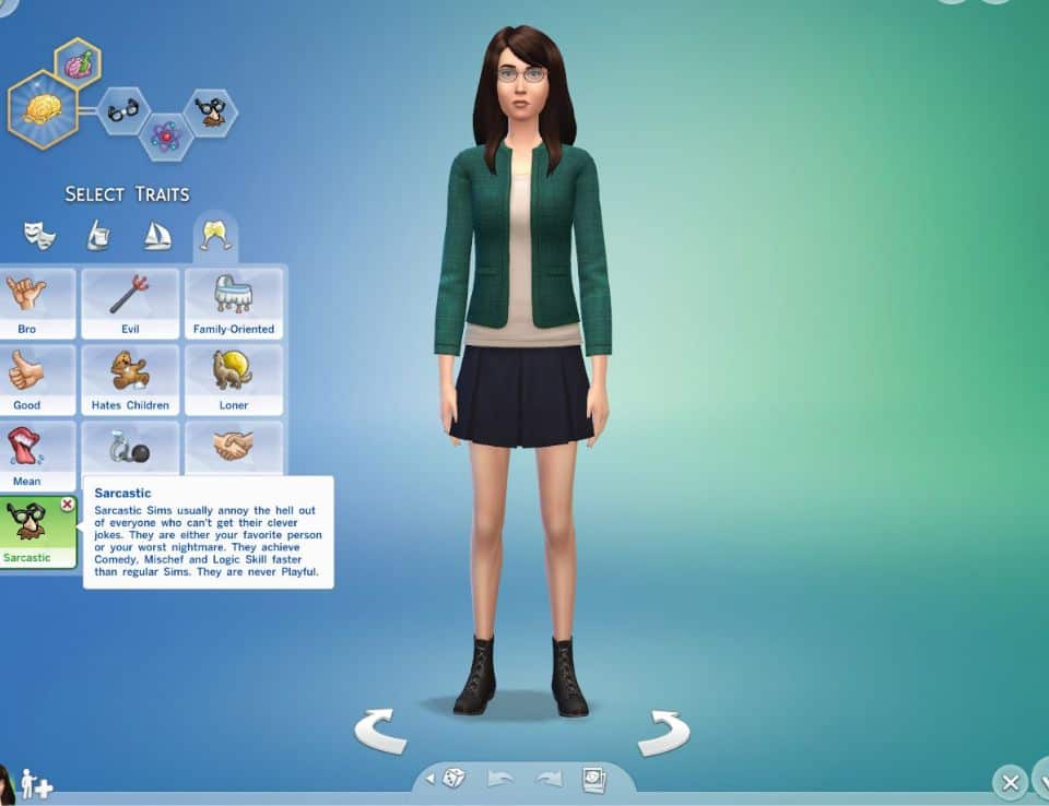 sim being assigned sarcastic trait in sims 4