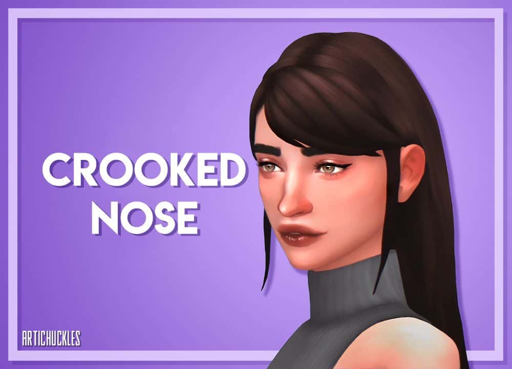 female sim with crooked nose