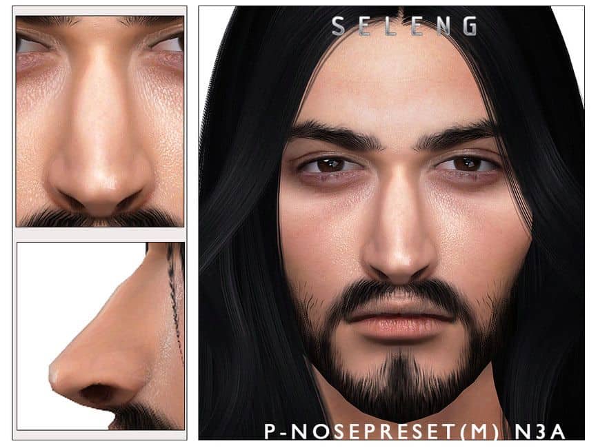 male sims modeling an ethnic nose preset