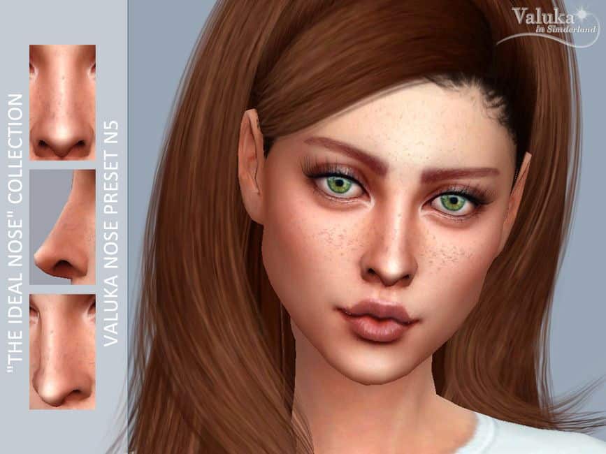 redhead female sim with pointed nose