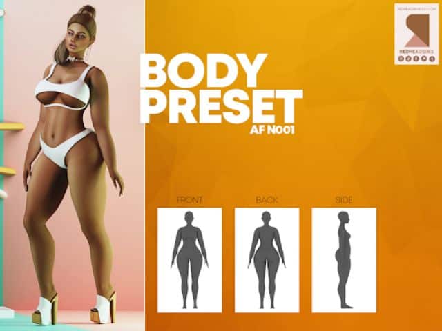 woman with pear shaped body preset