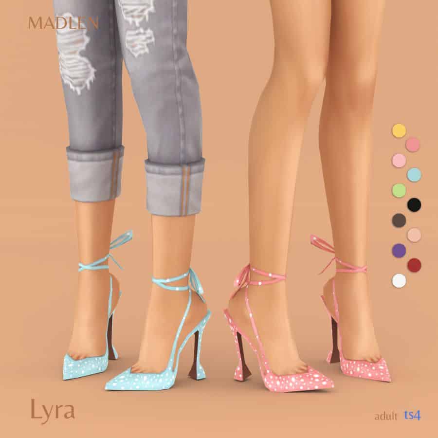 high heeled shoes on girl sims