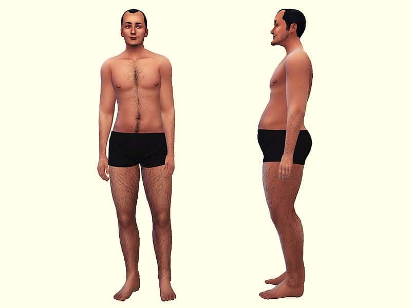 man with belly fat in underwear