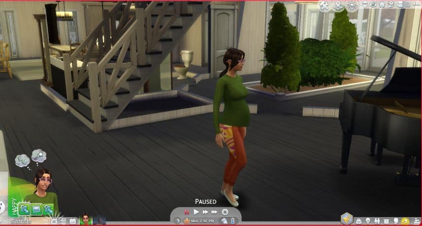 pregnant female sims walking around home