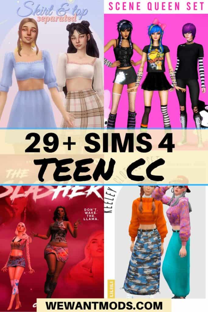 sims 4 teen cc pinterest pin