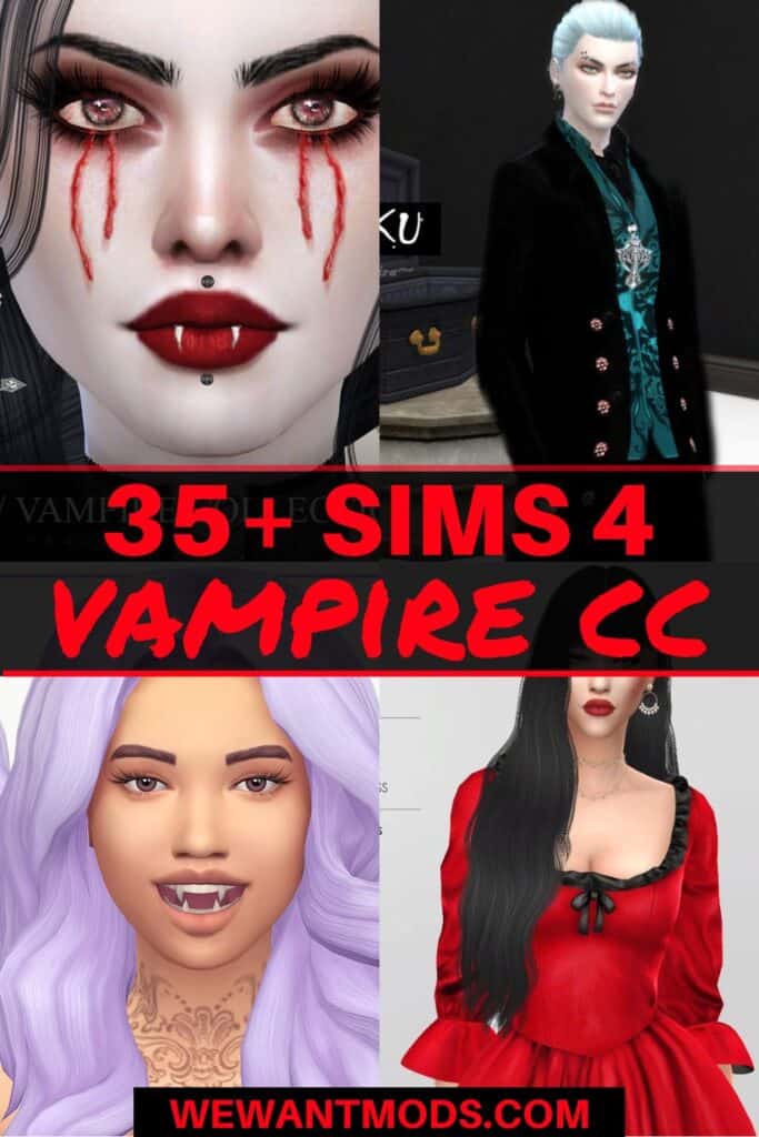 sims 4 vampire cc pinterest pin