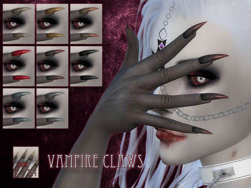 collage vampire claws on vampire woman