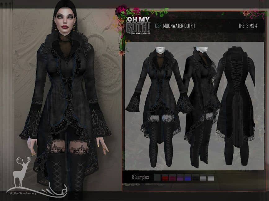 woman gothic black outfit