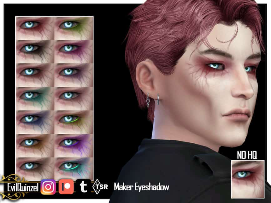 male sims with smokey eyeshadow and veins