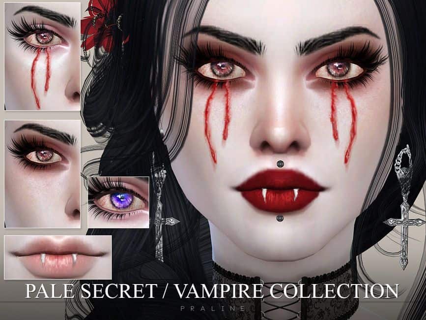 vampire woman dripping blood from eyes