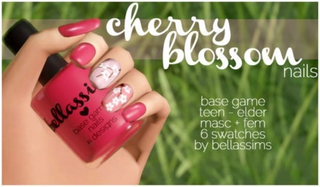 nails with cherry blossom designs