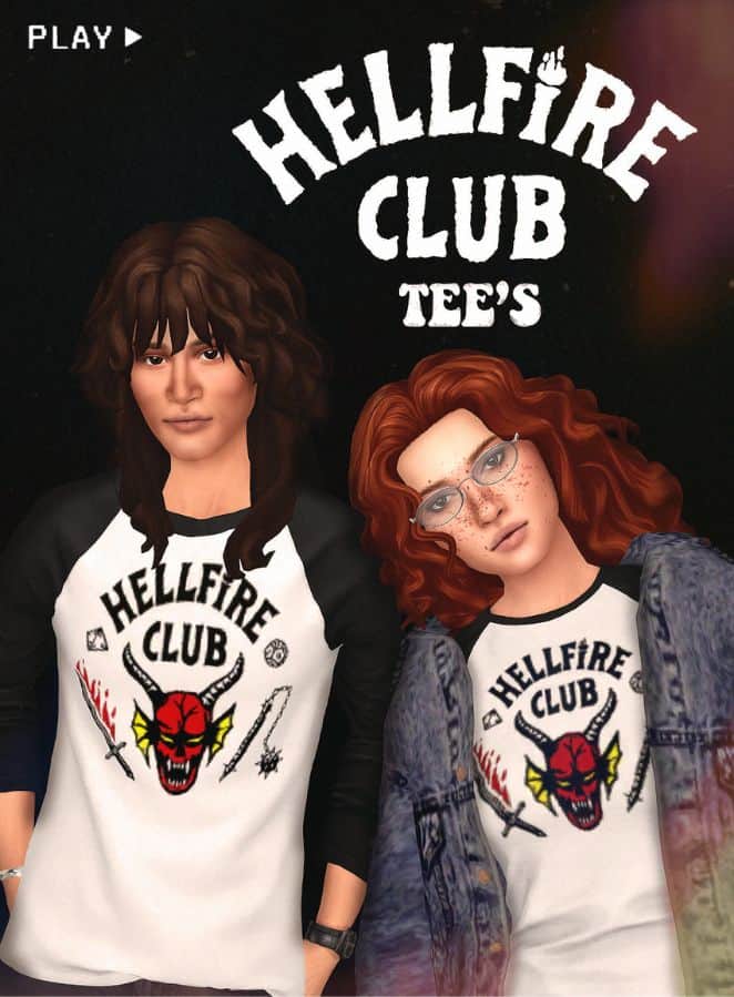 hellfire club male & female tee shirts