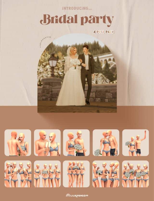 bridal party pose pack