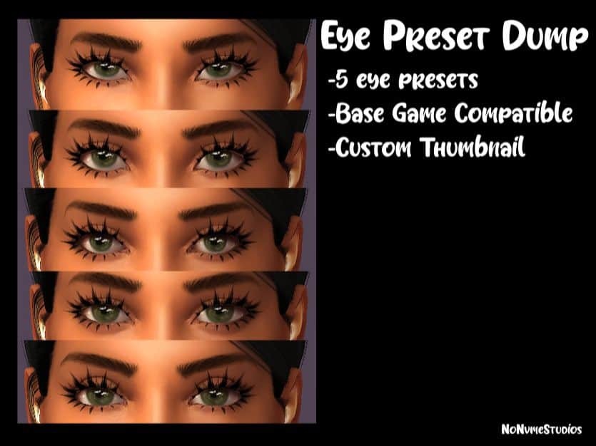 five female sims 4 eye presets