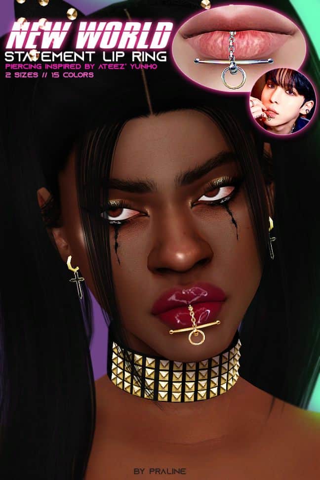 statement lip ring piercings on sim girl