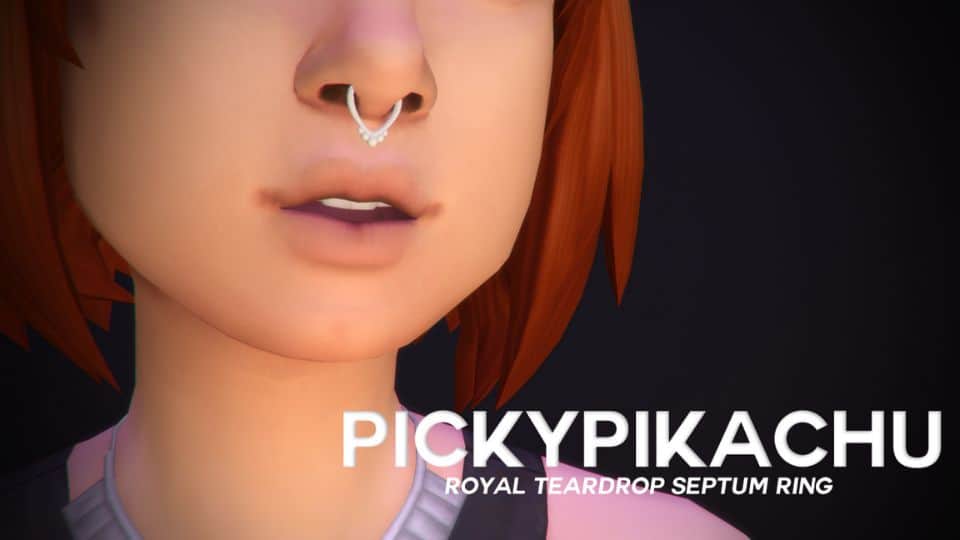 teardrop nose ring on sim girl