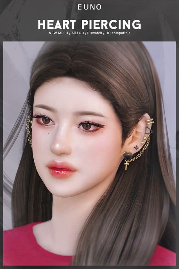 sim girl with multiple ear piercings