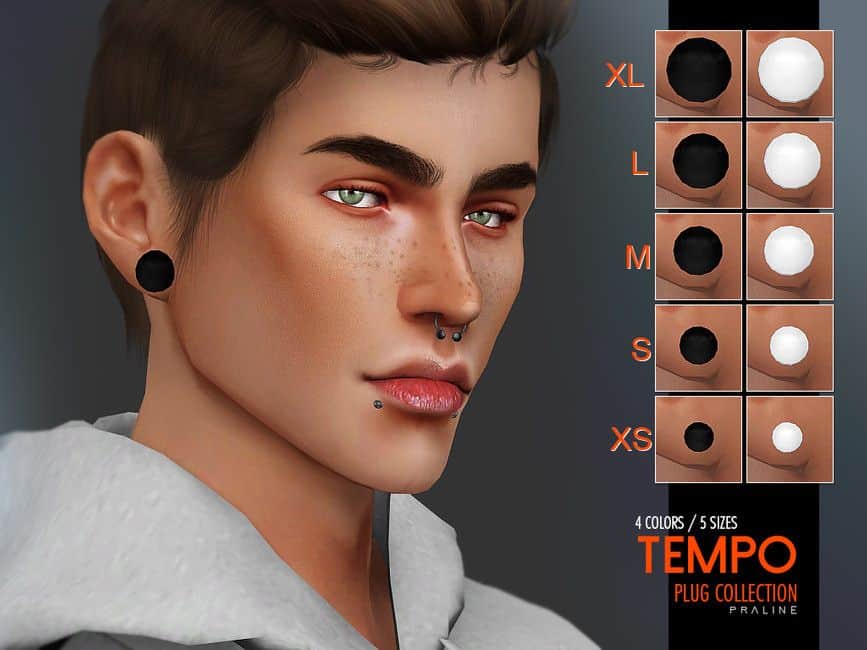 sim man with plug earrings