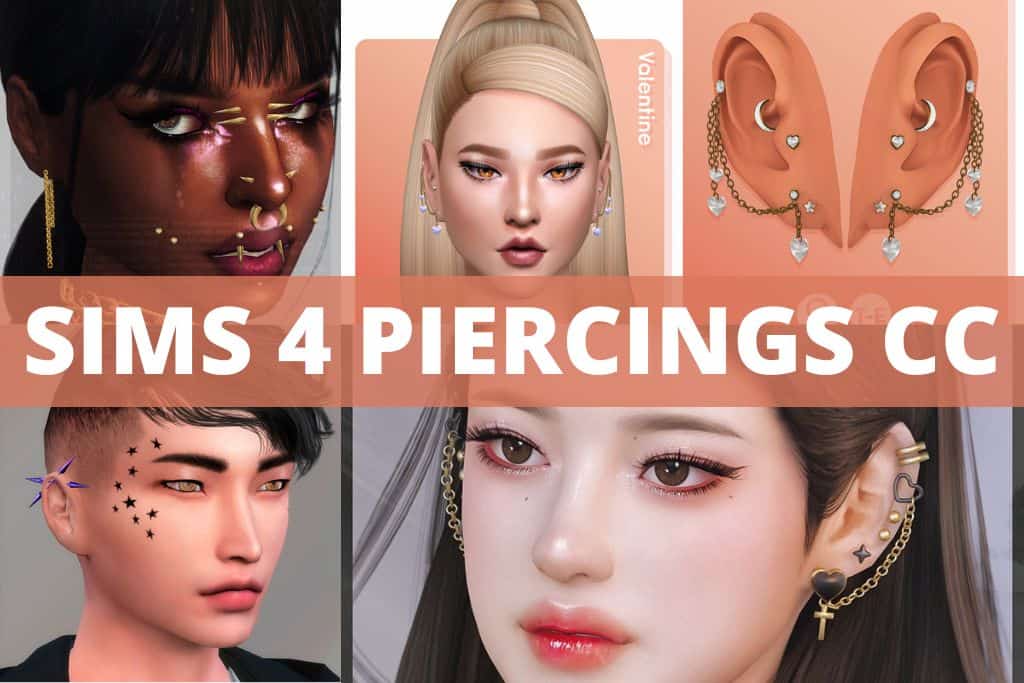 Sims 4 CC's The Best Lip Piercing Set by Pralinesims