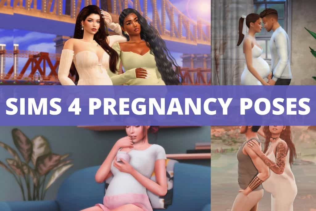 sims 4 pregnancy poses collage