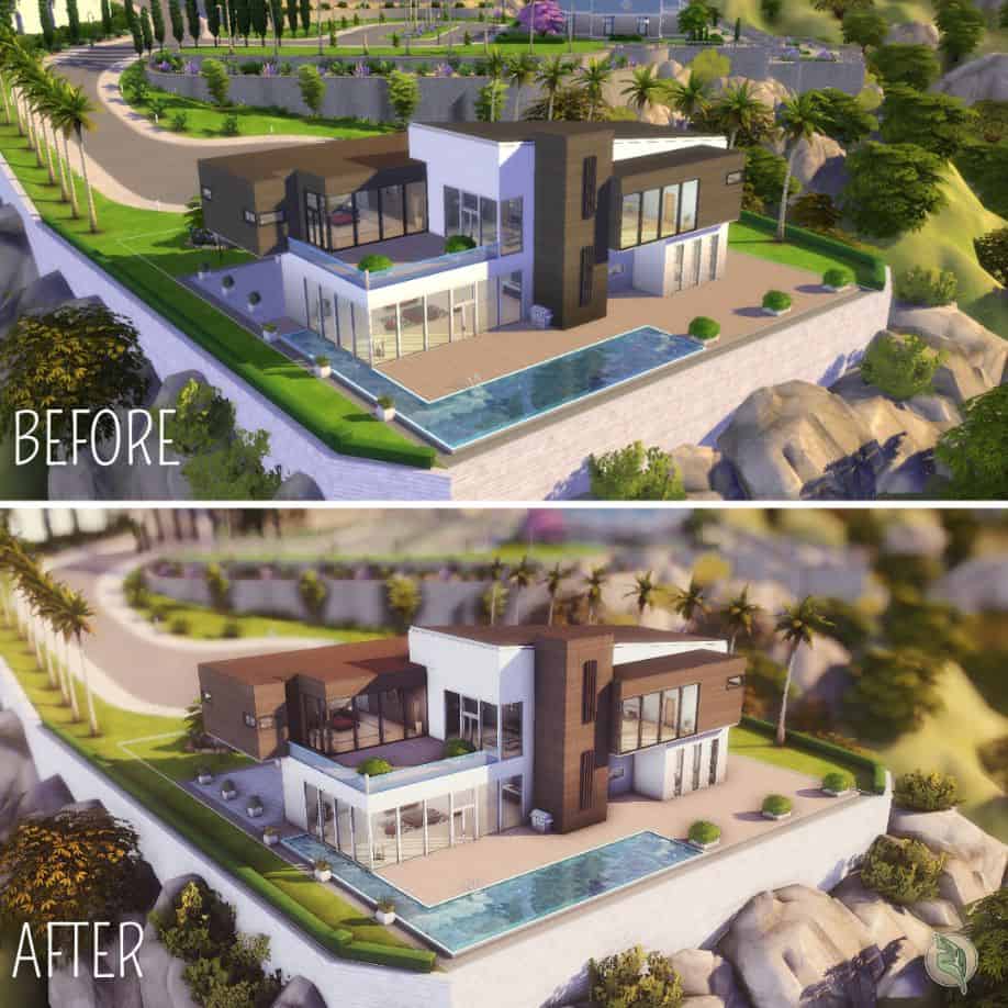 before after reshade pictures of modern house