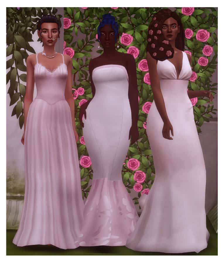 3 brides bearing different styles dresses