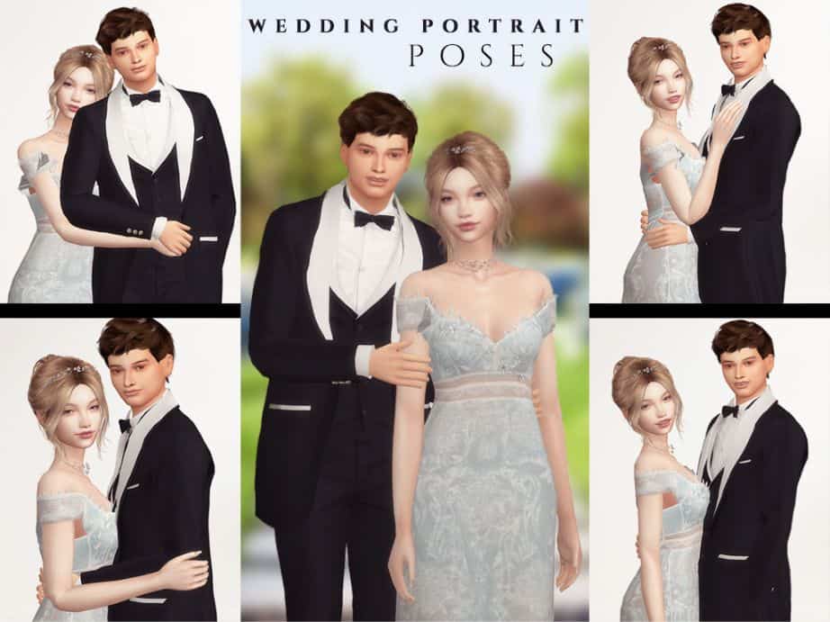 wedding portrait pose collage