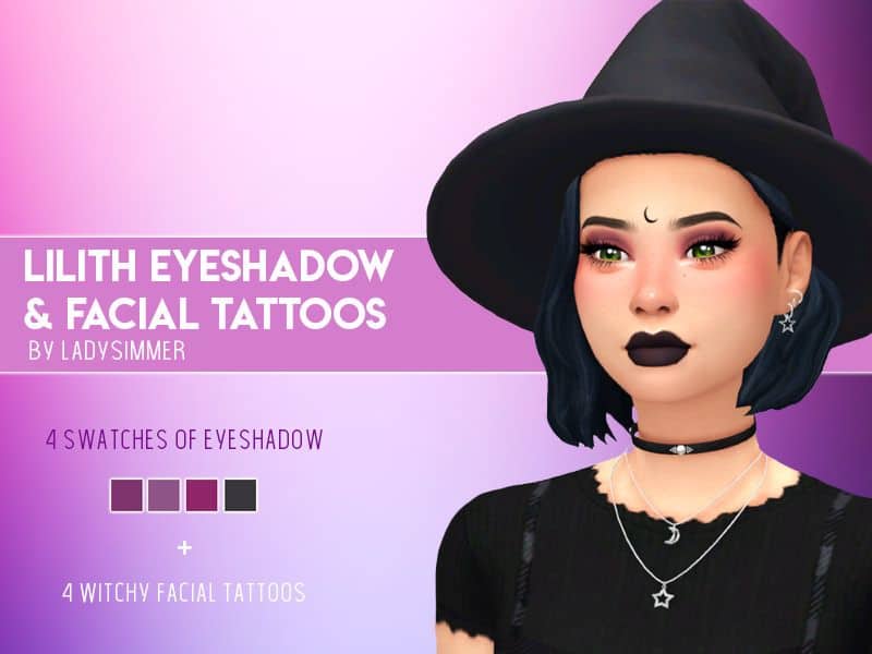 sim girl dressed in black with matching makeup