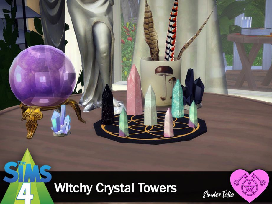 various crystal accessories for sims 4 witch