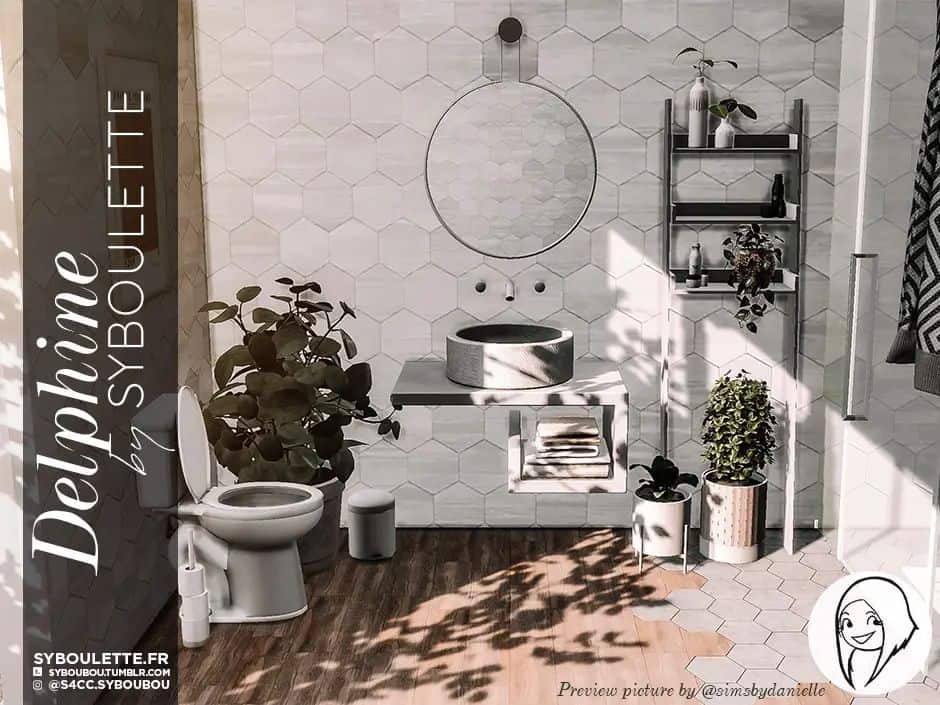 hexagon tiled bathroom