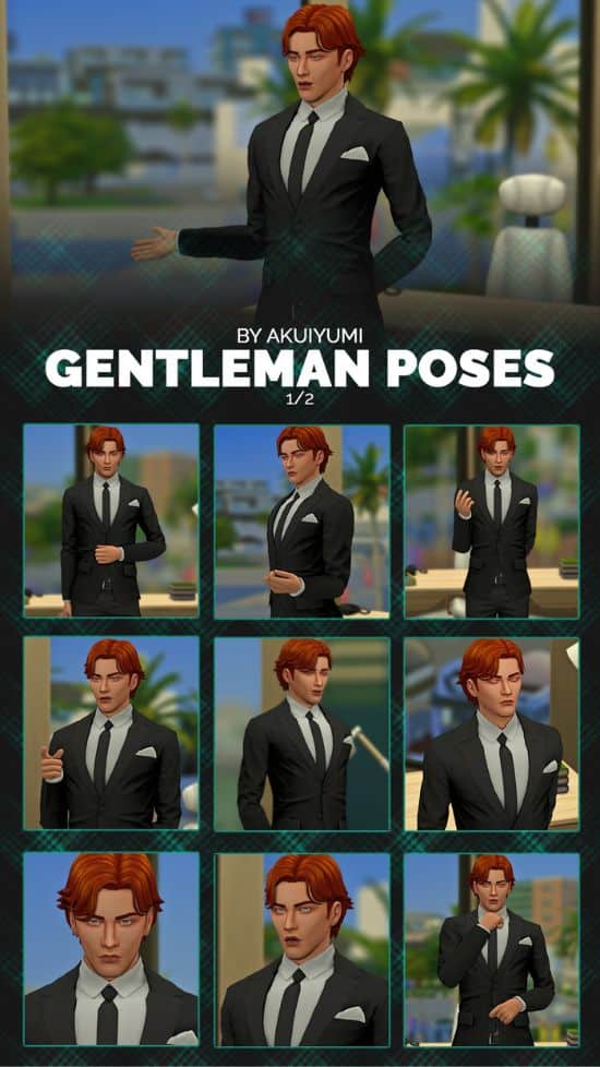 genleman male pose collage