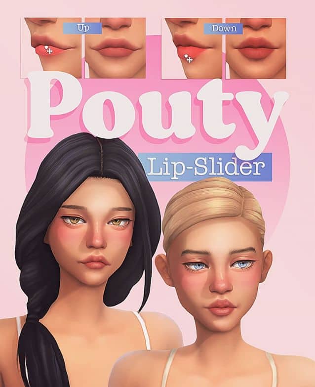 collage two sim women with pouting lips