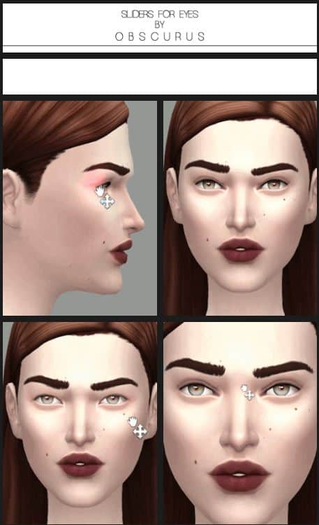 collage sim woman with modded eyes