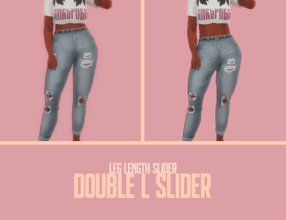 collage lower body sim woman in denim