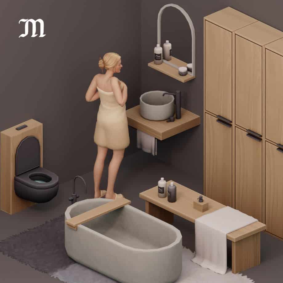 modern light brown bathroom cc