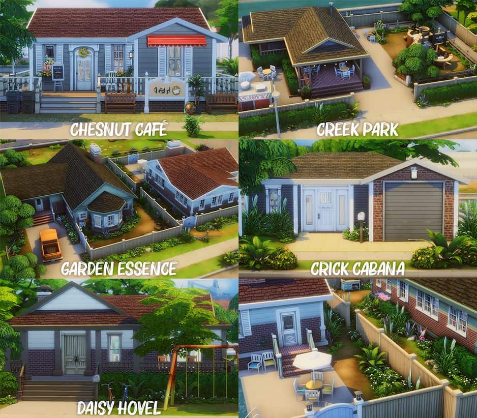 collage of 6 one-story houses