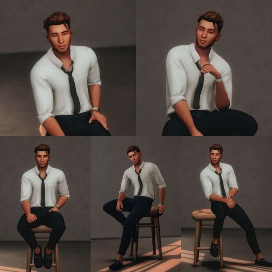 collage of casual male model poses