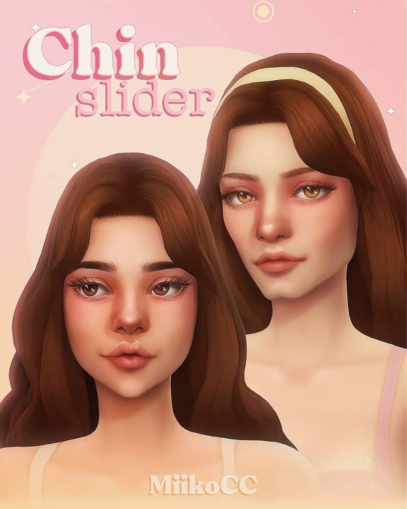 two similar sim women with different chin