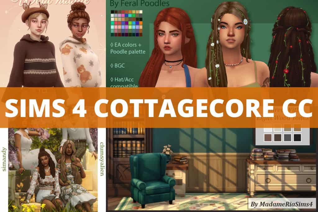 sims 4 cottagecore cc collage