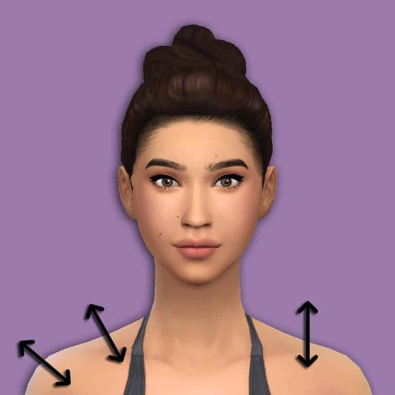 portrait sim woman with arrow on shoulders